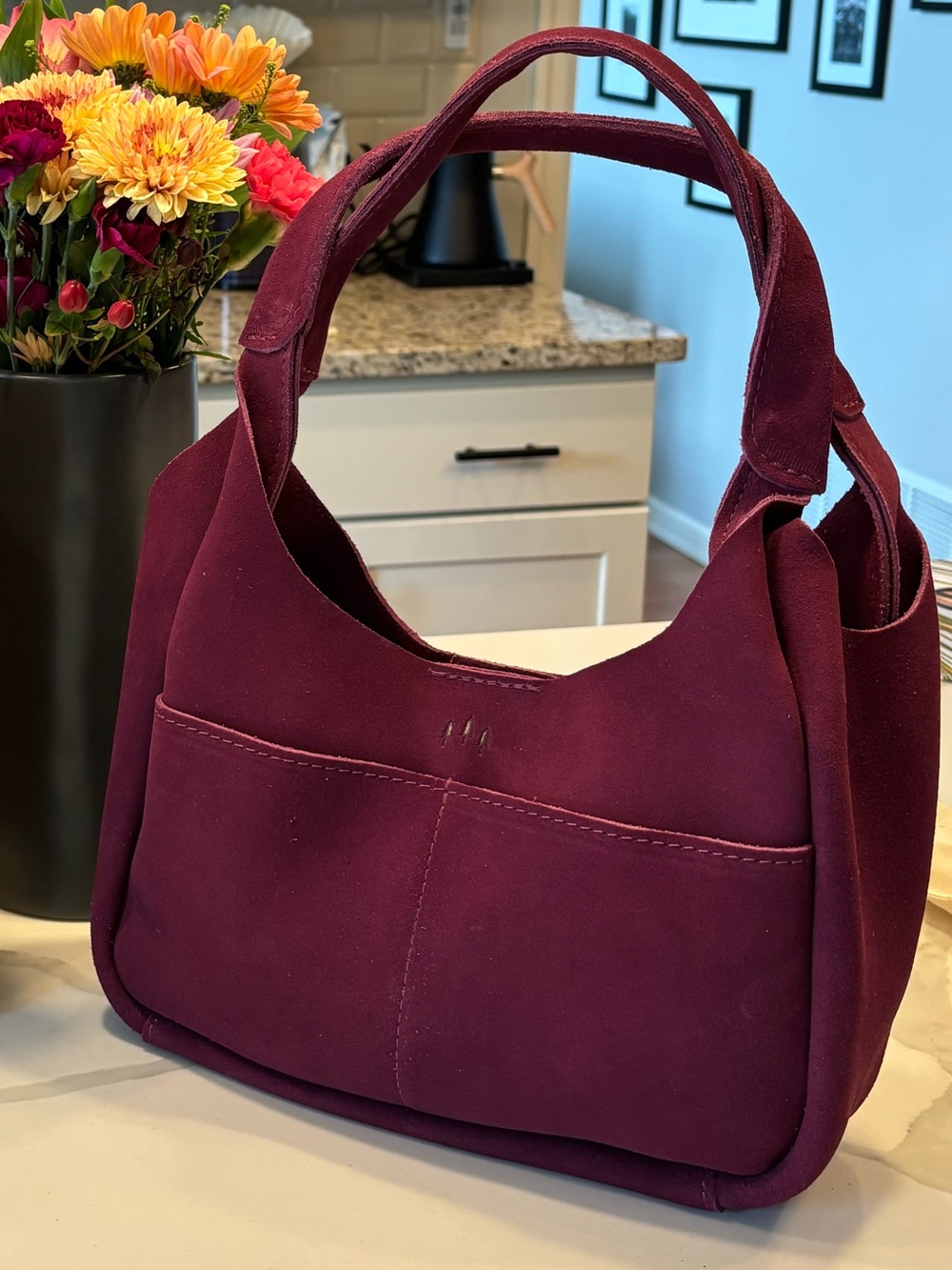 NWT Portland Leather Suede Madison Bag Pink/Superbloom - Picture 1 of 4